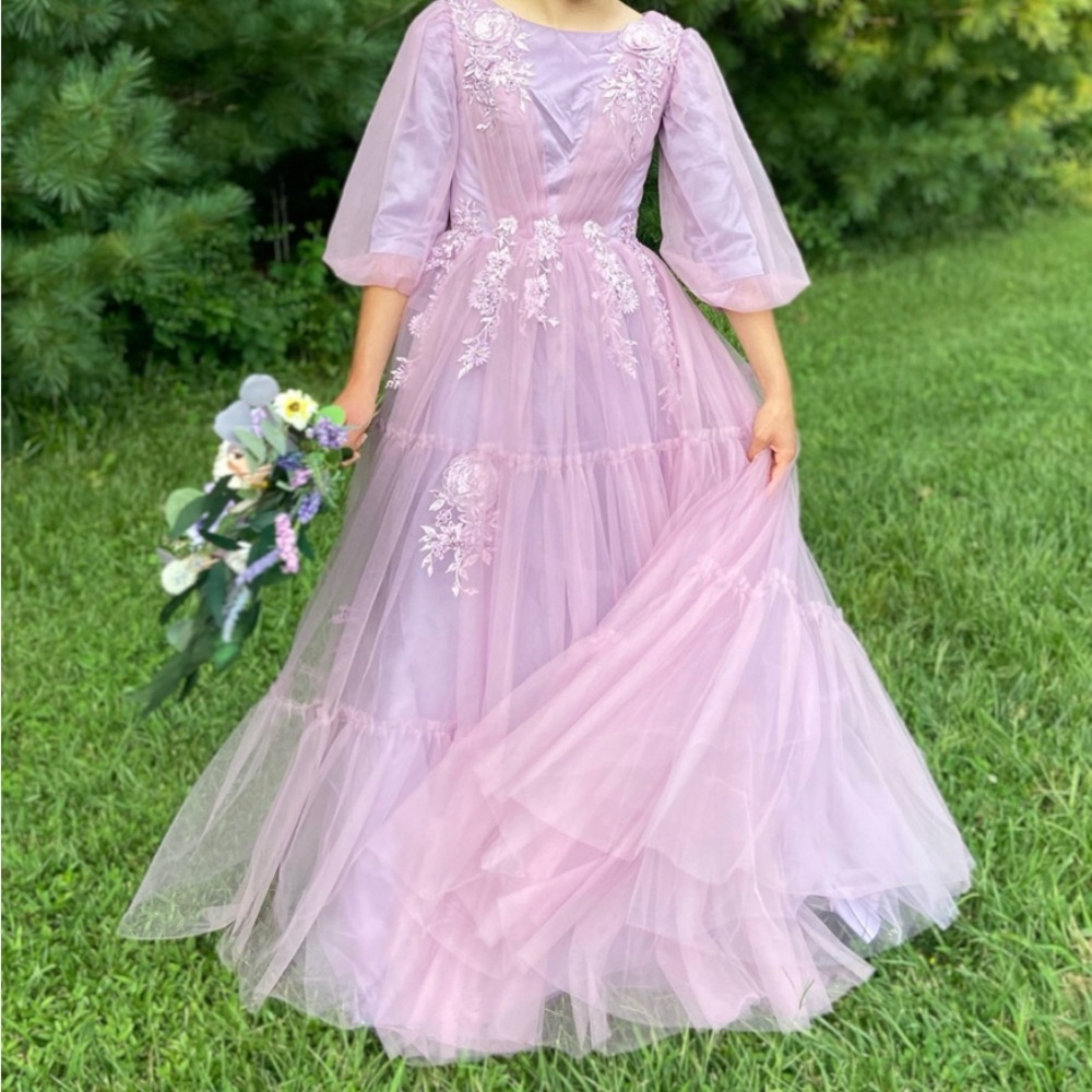 Lavender, formal princess dress wedding